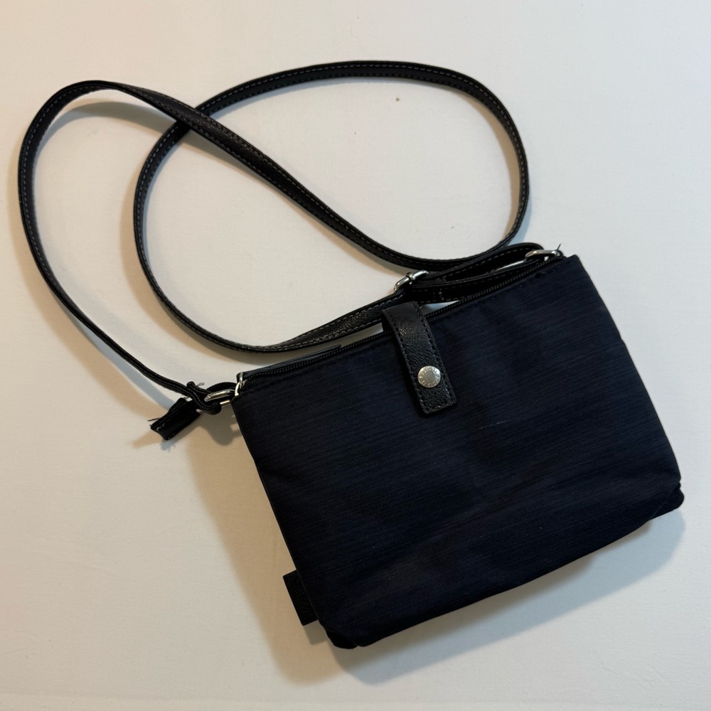 Roots Small Dark Gray Nylon Crossbody Bag‎ with Adjustable Strap Casual Mini